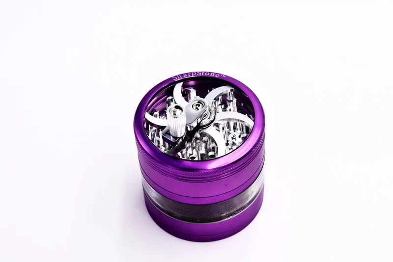 Sharpstone Herb Grinder 4 Piece w/ Handle Silver 75mm