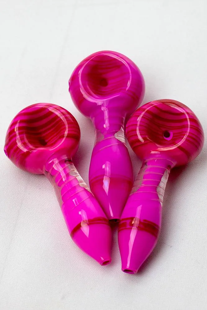 3.5" Color Soft glass hand pipe (3 ea per pack)