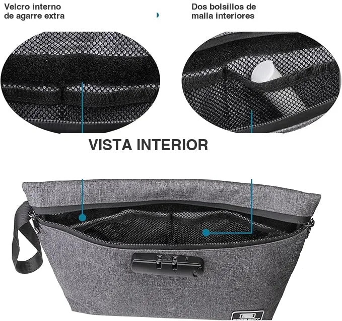 Free Boy Estuche Anti Olor con Candado de Combinación — Bolsa Smell Proof Carbón Activado