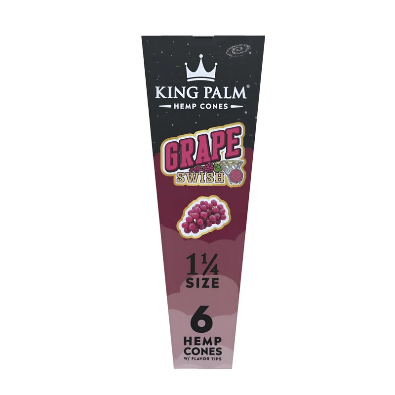 King Palm 6 Conos de Cáñamo 1 1/4 Saborizados — Filtro Squeeze & Pop
