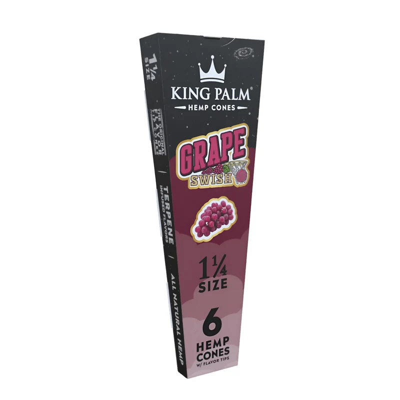 King Palm 6 Conos de Cáñamo 1 1/4 Saborizados — Filtro Squeeze & Pop