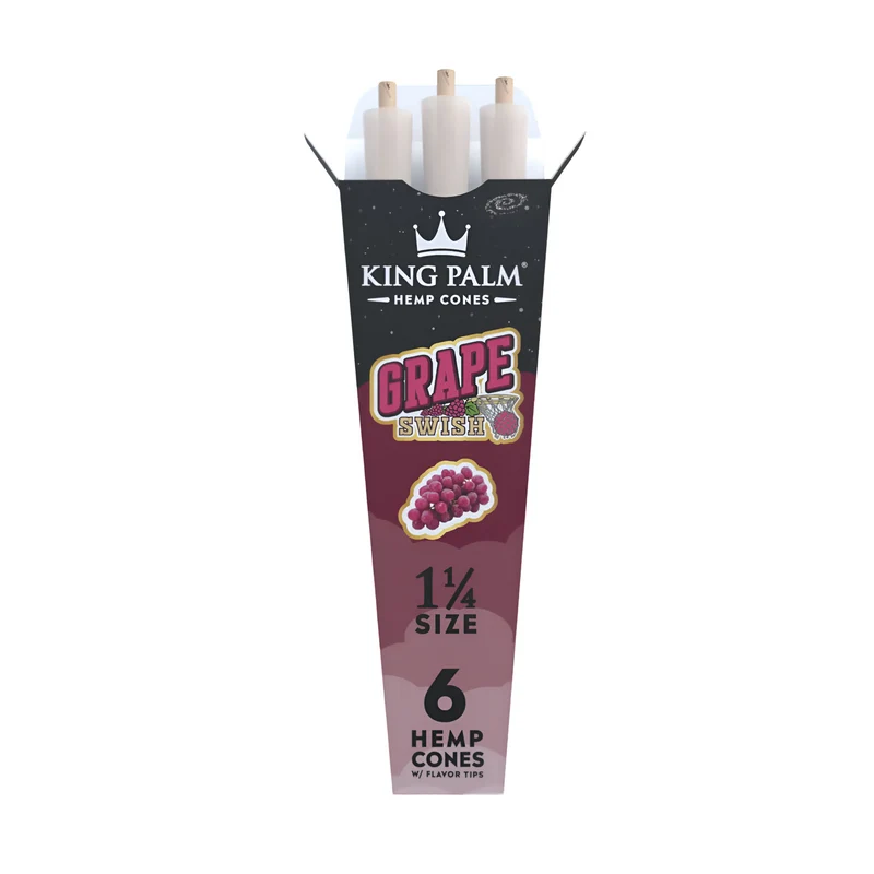 King Palm 6 Conos de Cáñamo 1 1/4 Saborizados — Filtro Squeeze & Pop