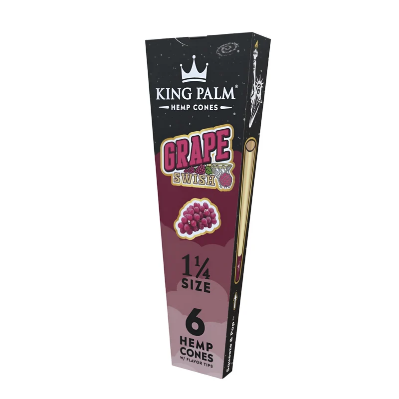 King Palm 6 Conos de Cáñamo 1 1/4 Saborizados — Filtro Squeeze & Pop