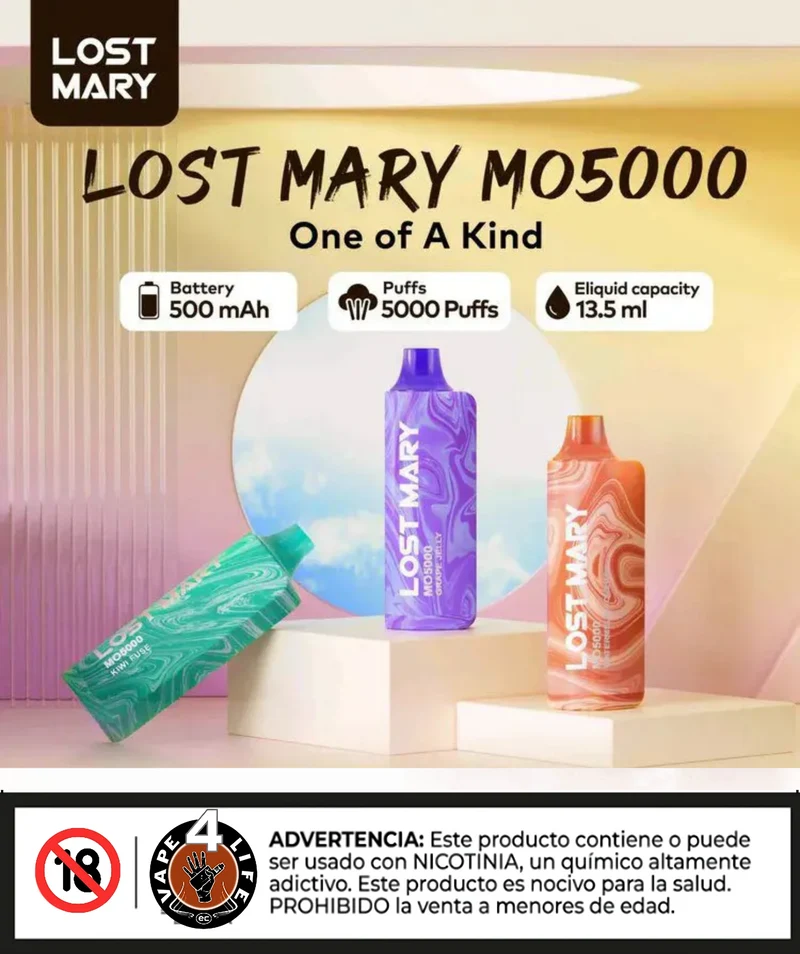 LOST MARY MO5000 5K puffs 5% nic.