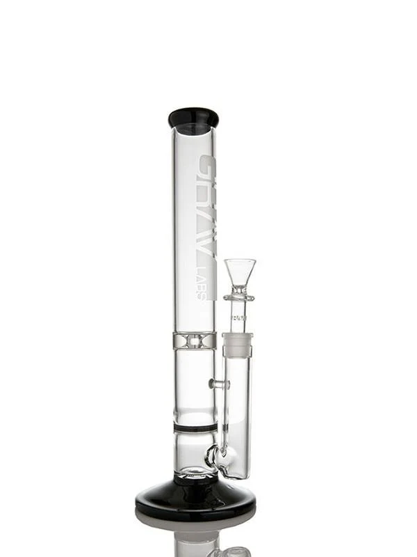 Grav Labs 16" Stemless Water Pipe w/Honey Comb Disc - Black