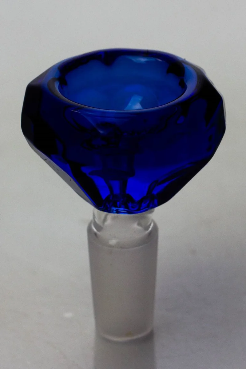 Diamond cutting shape wide glass bowl