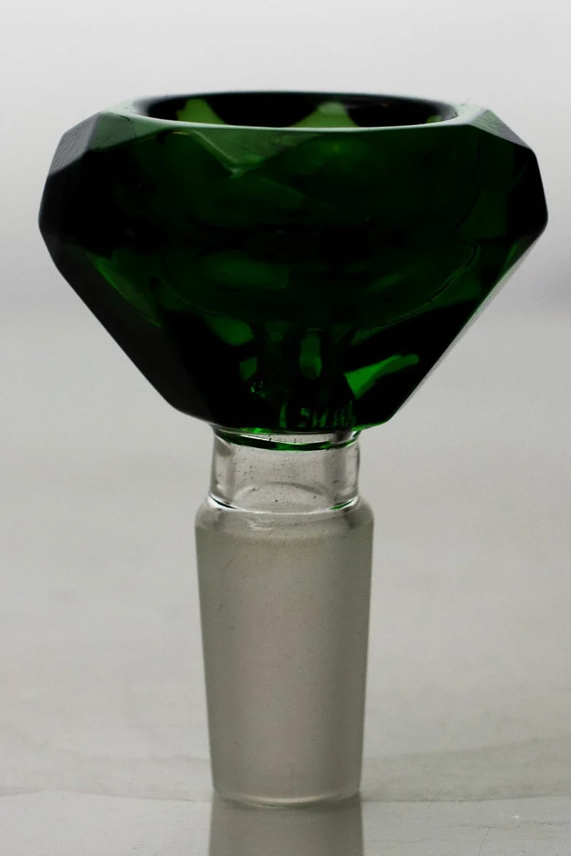 Diamond cutting shape wide glass bowl