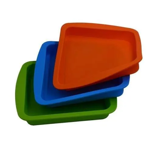 8" SQUARE SILICONE DEEP TRAY ASSORTED COLORS