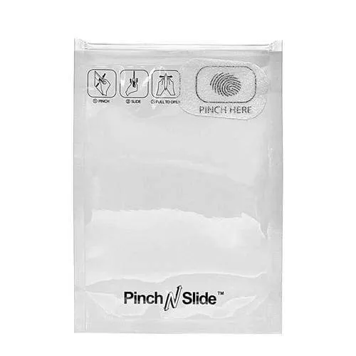 Mylar Bag Child Resistant Pinch & Slide Bag 3.5" x 5" White (50, 100 and 250 Count)
