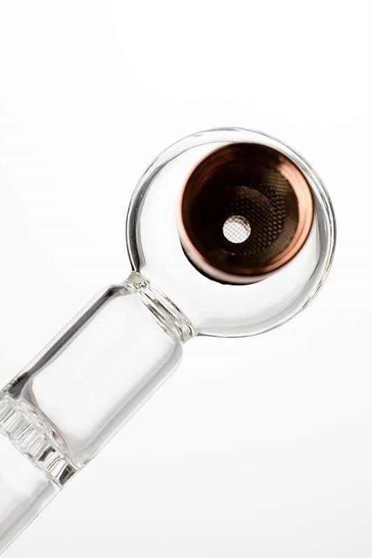 5.5" Glass tube pipe with metal screen