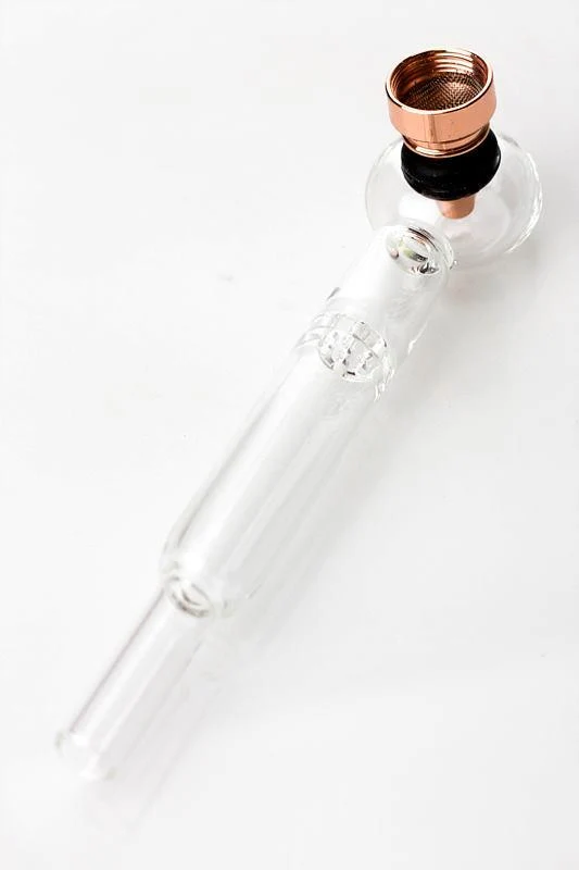 5.5" Glass tube pipe with metal screen