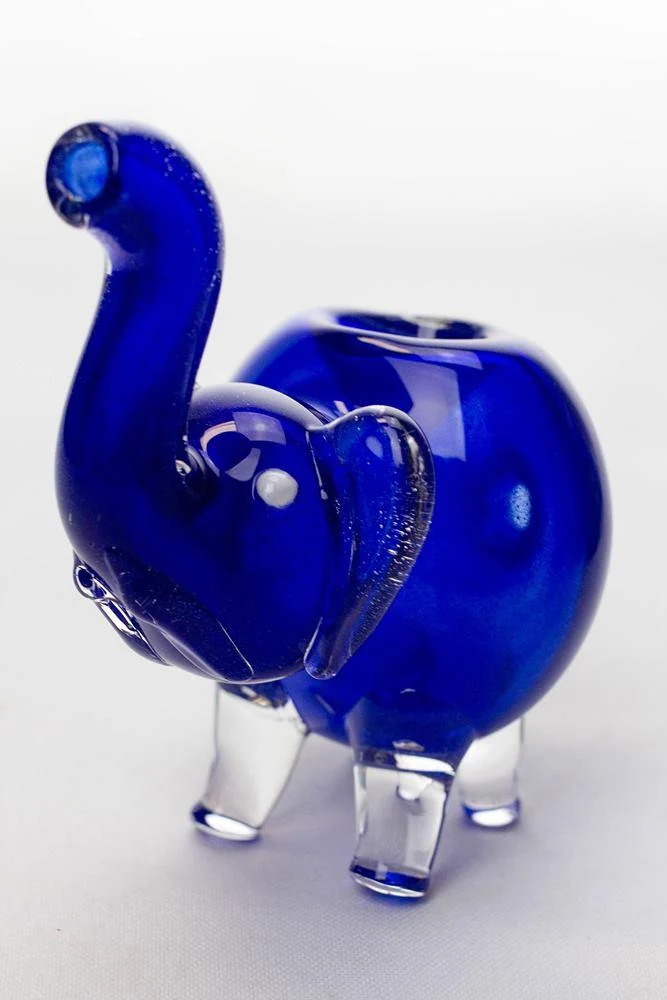 Standing elephant solid color glass hand pipe