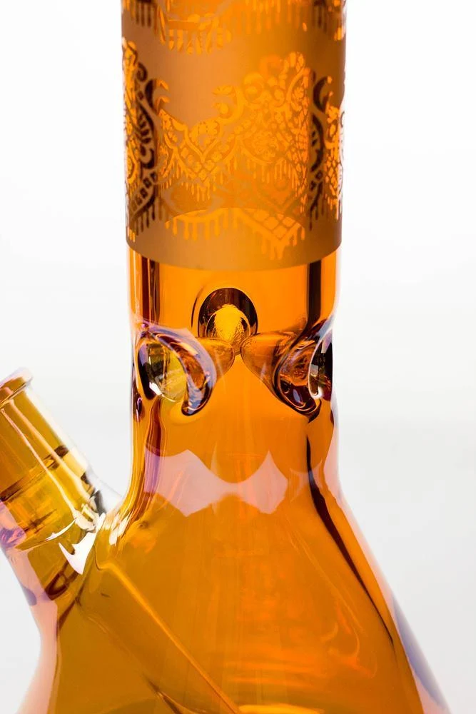 17 in. Genie Metallic 7 mm graphic glass beaker bong