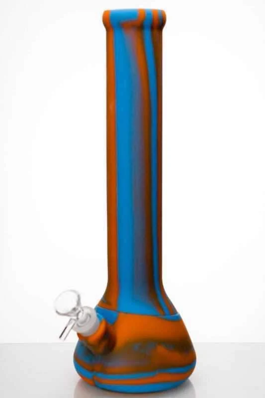 13" stripe Silicone detachable beaker water bong