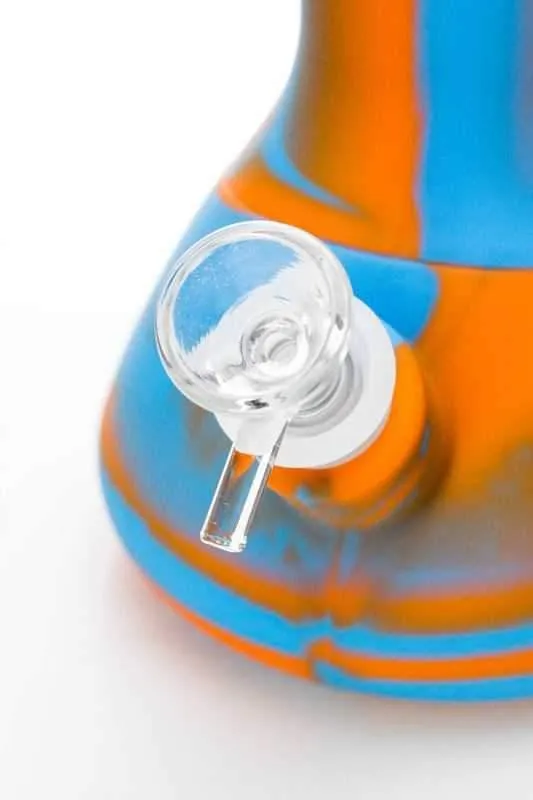 13" stripe Silicone detachable beaker water bong