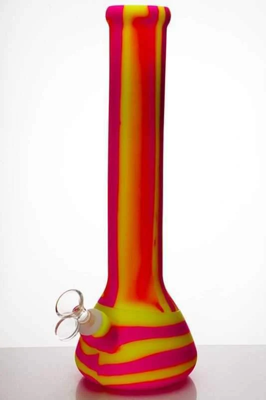 13" stripe Silicone detachable beaker water bong