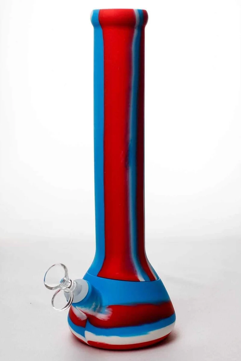 13" stripe Silicone detachable beaker water bong
