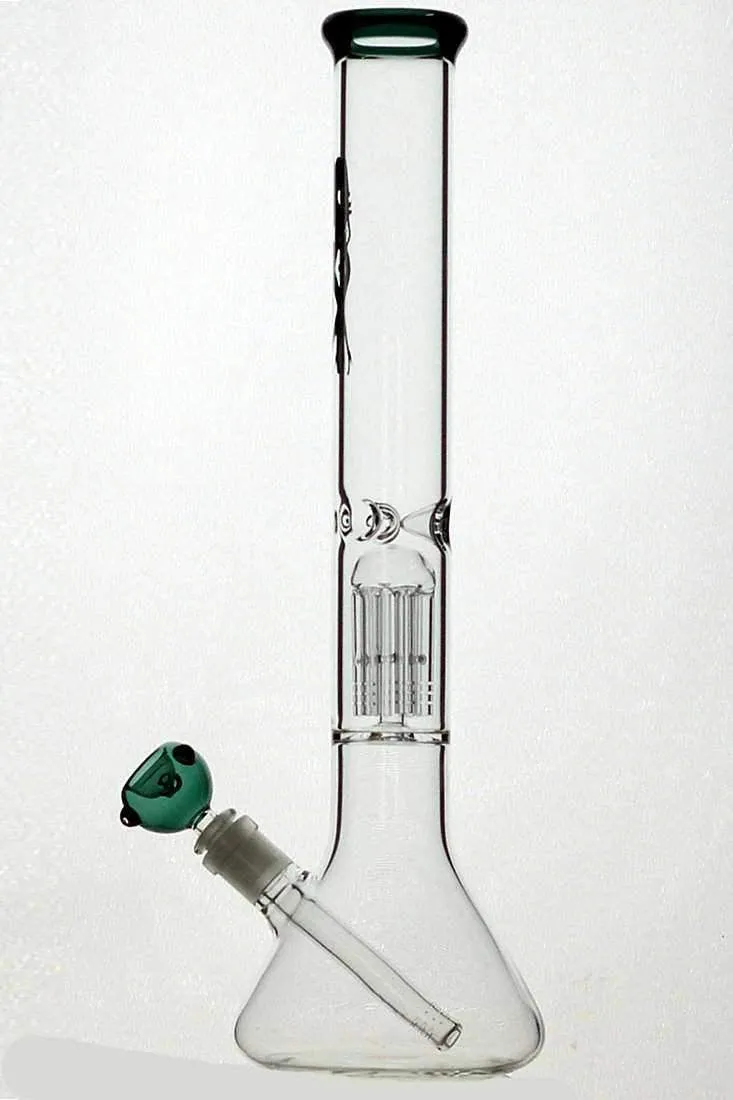 18" volcano single 6 arms glass water bong