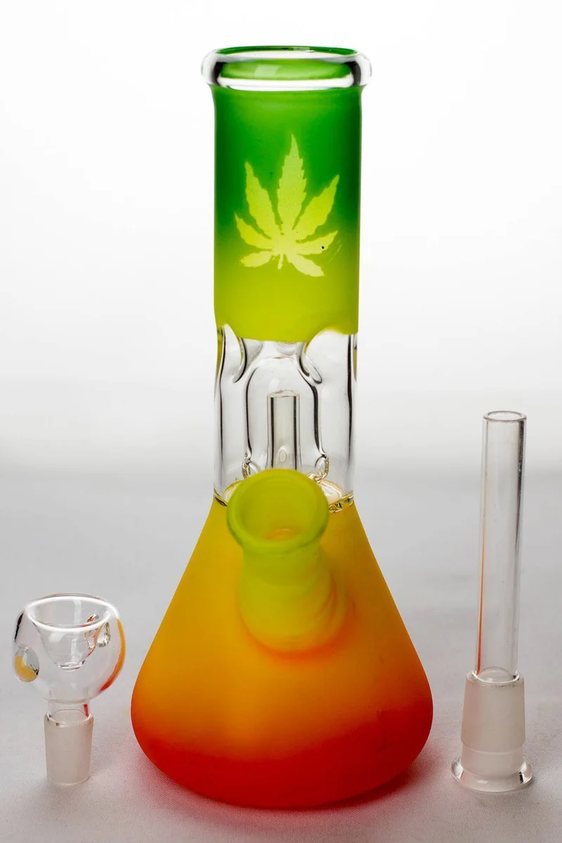 8" rasta dome percolator beaker water bong