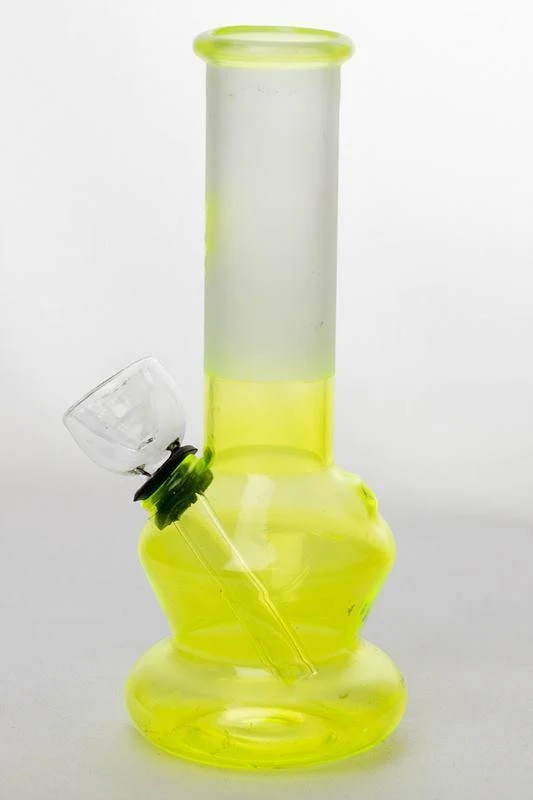 6" Two tone color Lime glass water bong