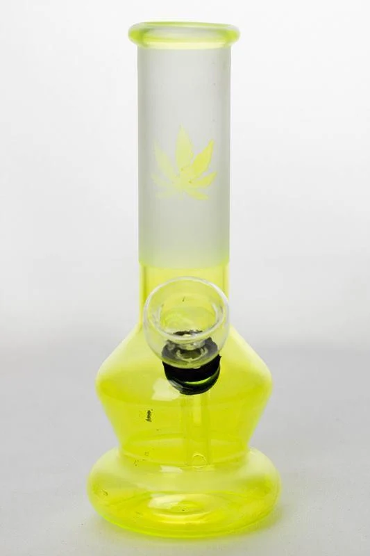 6" Two tone color Lime glass water bong