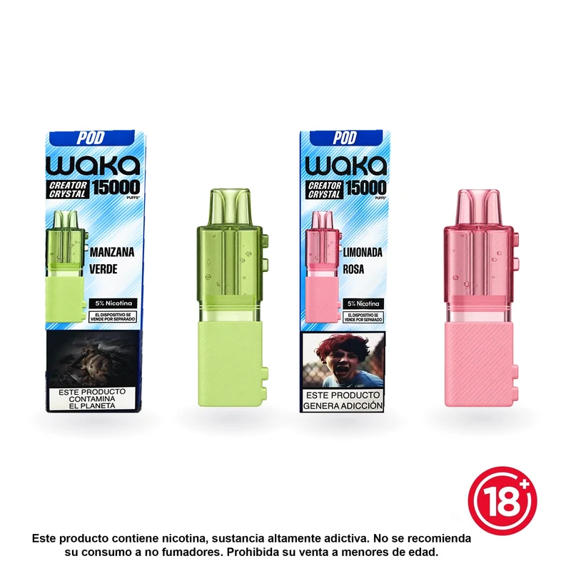 WAKA Creator Crystal Pod 15.000 Puffs — Pod Prellenado con 5 % de Nicotina