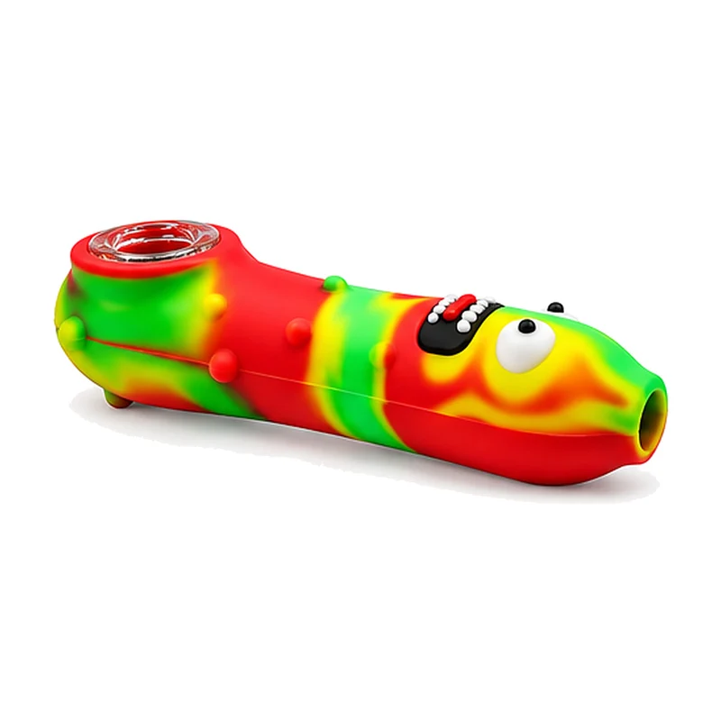Pipa Pepinillo de Silicona — Cazoleta de Vidrio Removible