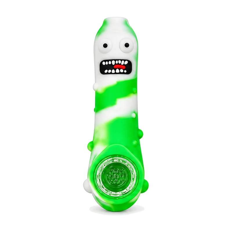 Pipa Pepinillo de Silicona — Cazoleta de Vidrio Removible