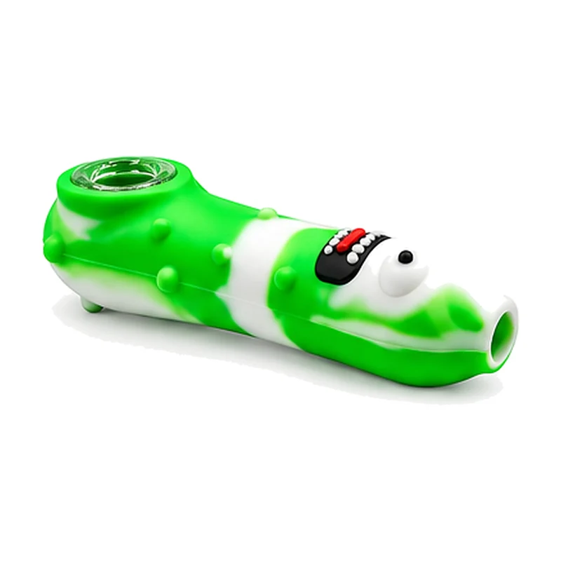 Pipa Pepinillo de Silicona — Cazoleta de Vidrio Removible