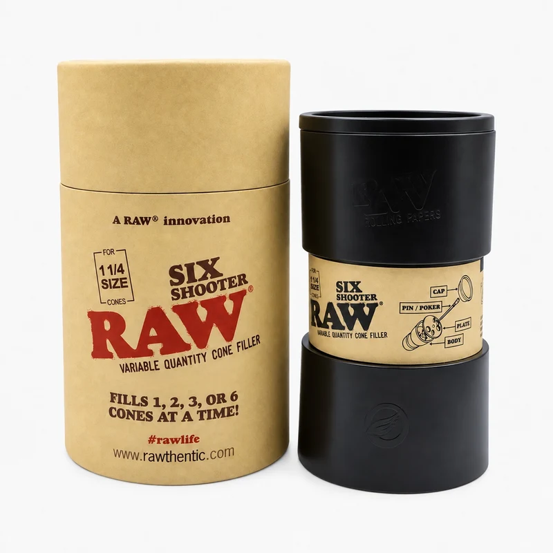 RAW Six Shooter 1 1/4 — Llenador de 1, 2, 3 o 6 Conos