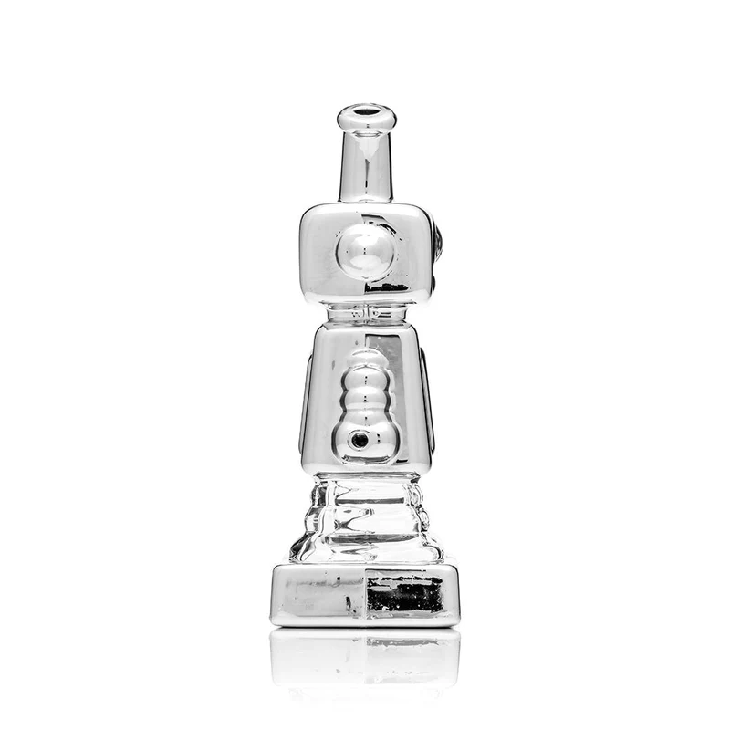 Hemper Hi-Robot Hand Pipe · Pipa de Bolsillo en Vidrio Cromado, 11,2 cm