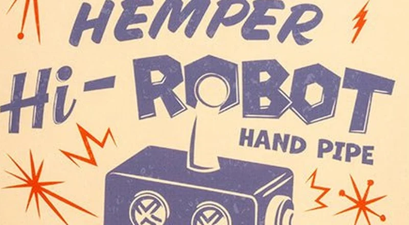 Hemper Hi-Robot Hand Pipe · Pipa de Bolsillo en Vidrio Cromado, 11,2 cm