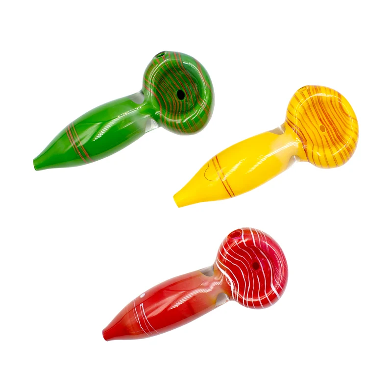 Pipa de Vidrio para Hierbas Secas | Verde, Amarilla o Roja | 9 cm