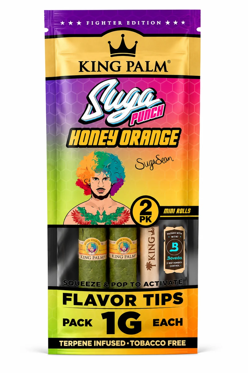 King Palm Suga Punch — Mini Rolls Sabor Miel y Naranja