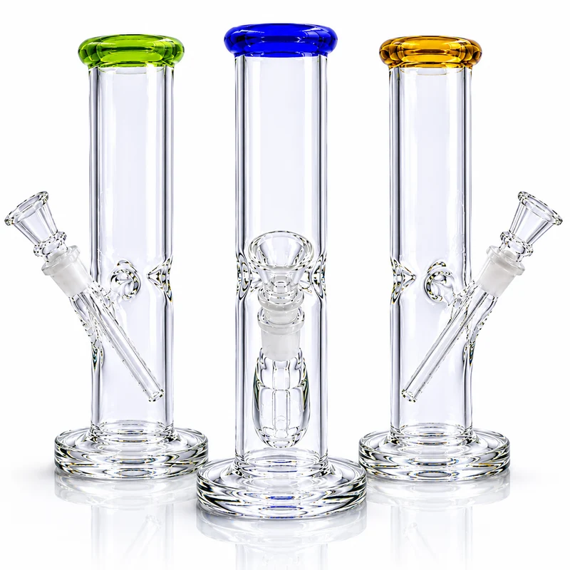 Bong de Vidrio de Colores 20 cm con Percolador — Azul, Verde y Amarillo