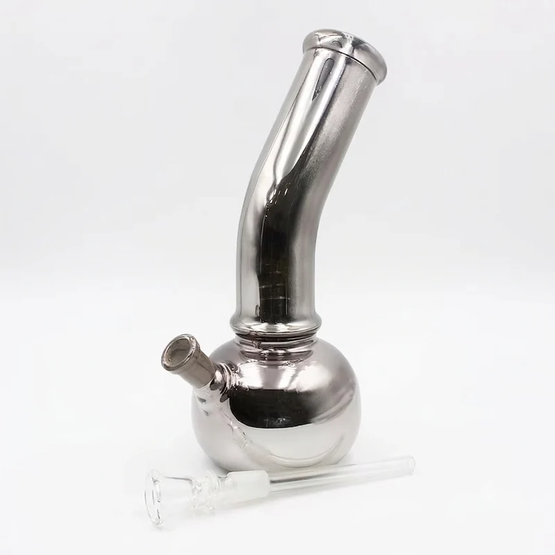 Bong Tornasol Metalizado de Vidrio — Base Burbuja 22.5 cm