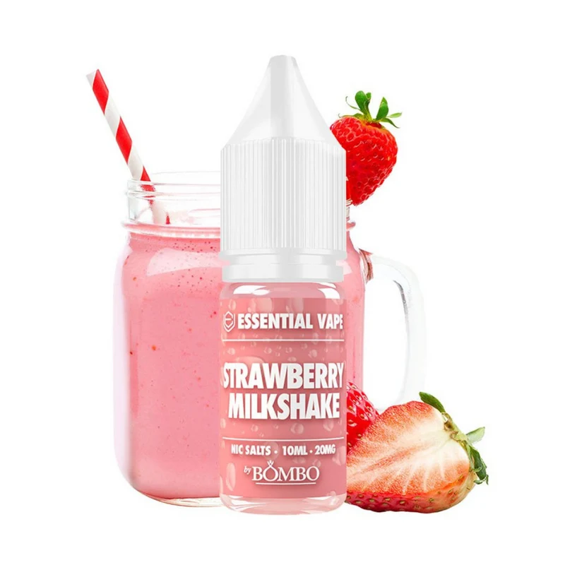 Strawberry Milkshake 10ml - Essential Vape Nic Salts by Bombo