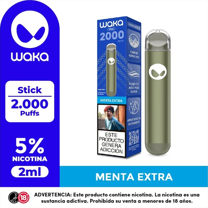 WAKA Stick 2K Vape Desechable 2000 Puffs 5% Nicotina