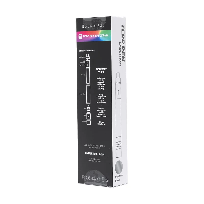 Boundless Terp Pen Spectrum — Wax Pen con Triple Voltaje y Almacenamiento Integrado