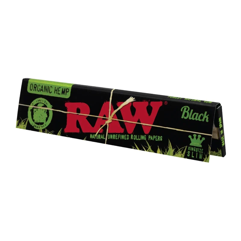 Papeles RAW Black Organic Hemp King Size Slim — Cáñamo Orgánico Ultra Fino