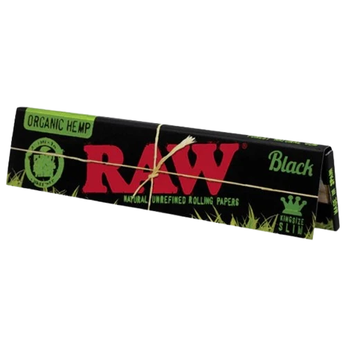 Papeles RAW Black Organic Hemp King Size Slim — Cáñamo Orgánico Ultra Fino