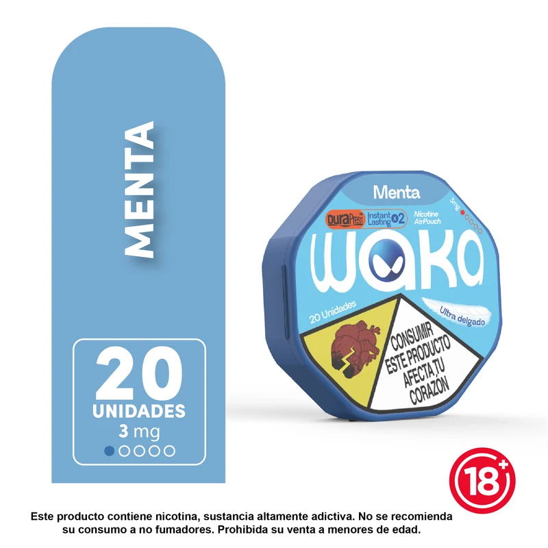 WAKA AirPouch™ | Bolsitas de nicotina ultradelgadas con tecnología DuraPress™