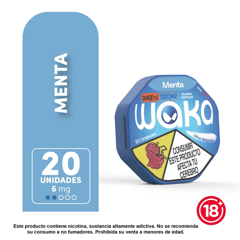 WAKA AirPouch™ | Bolsitas de nicotina ultradelgadas con tecnología DuraPress™