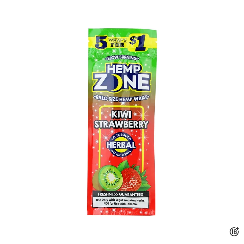 🍓🥝 Blunt Hemp Zone Kiwi Strawberry X5 – Sabor frutal y natural, sin tabaco