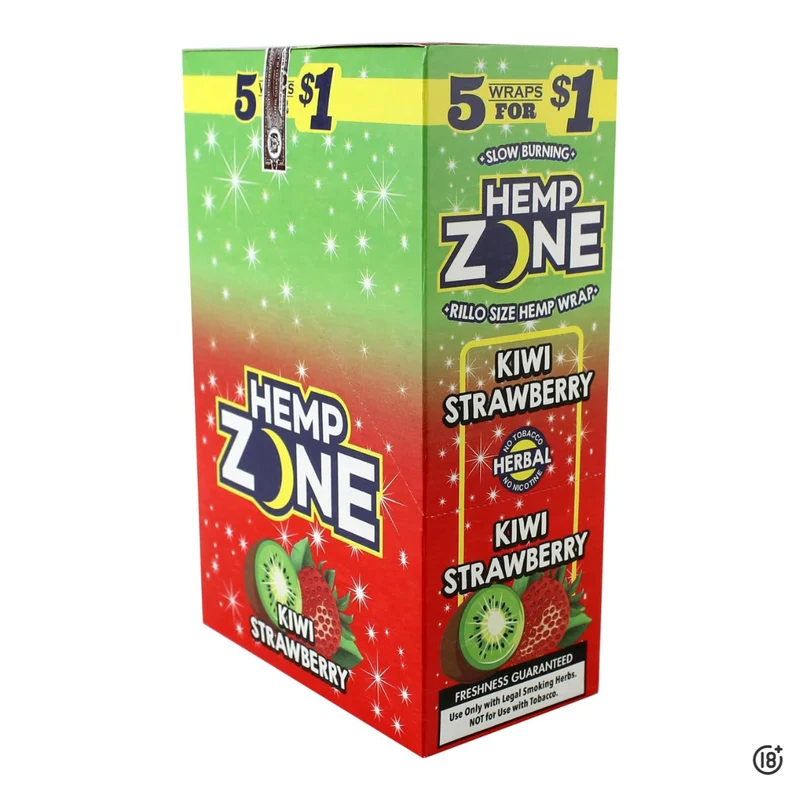 🍓🥝 Blunt Hemp Zone Kiwi Strawberry X5 – Sabor frutal y natural, sin tabaco